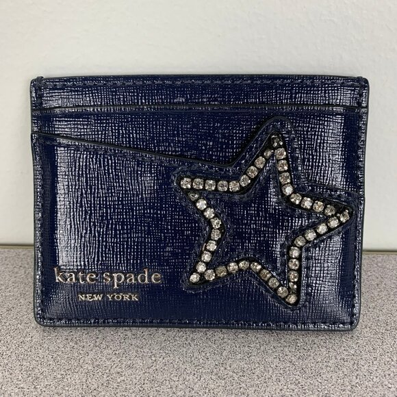 Kate Spade Starlight Patent Saffiano Leather card holder - Picture 1 of 8